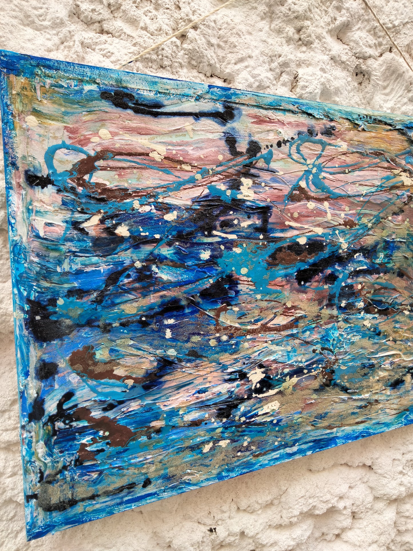 Pannello in legno sostenibile fishes pesci modern art marine