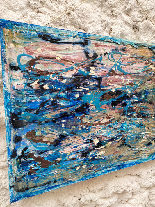 Pannello in legno sostenibile fishes pesci modern art marine
