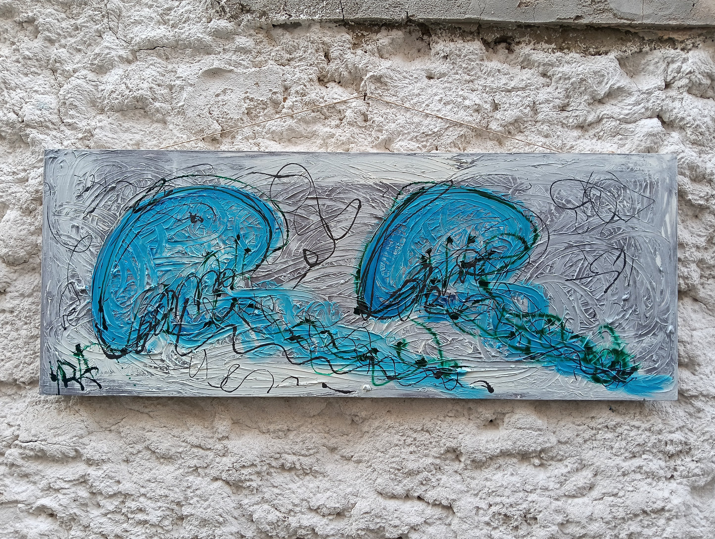 Jellyfish meduse pannello legno sostenibile marino bassorilievo