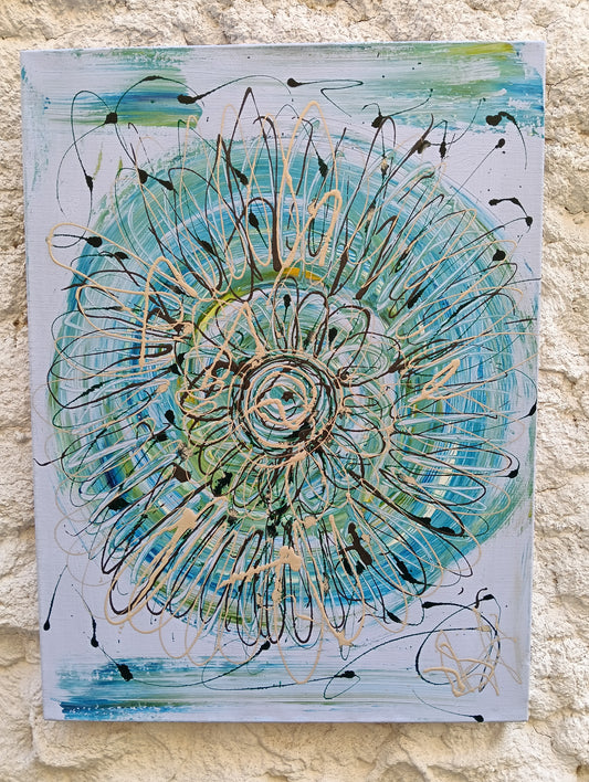 Mandala su tela antica e telaio sostenibile decorazione casa arts